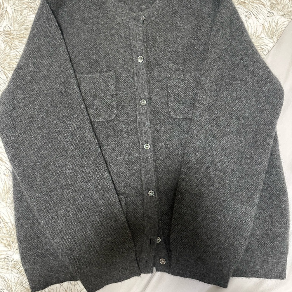 Cashmerre Gray Button-Front Cardigan Sweater